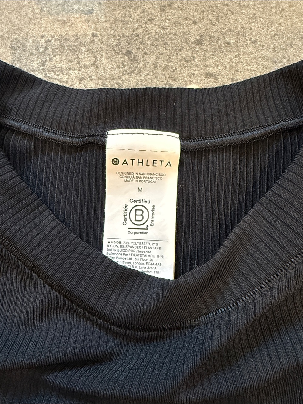 Athleta Muscle Black Ribbed Tank Top - Picture 2 of 5
